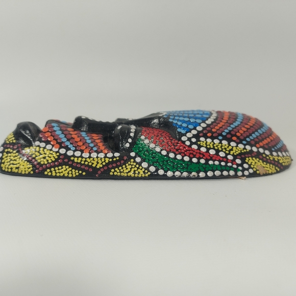 Colourful Painted Wood Small Wall Mask - Picture 4 of 7